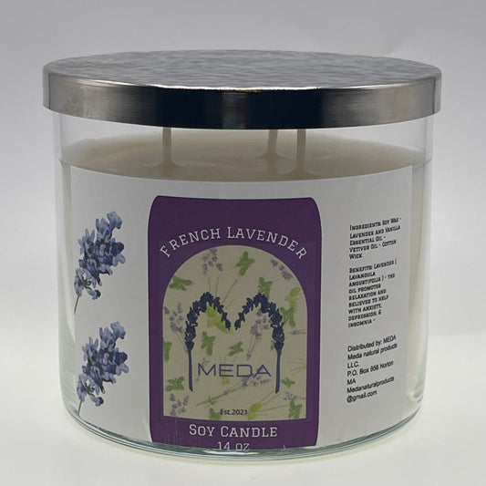Large French lavender candle