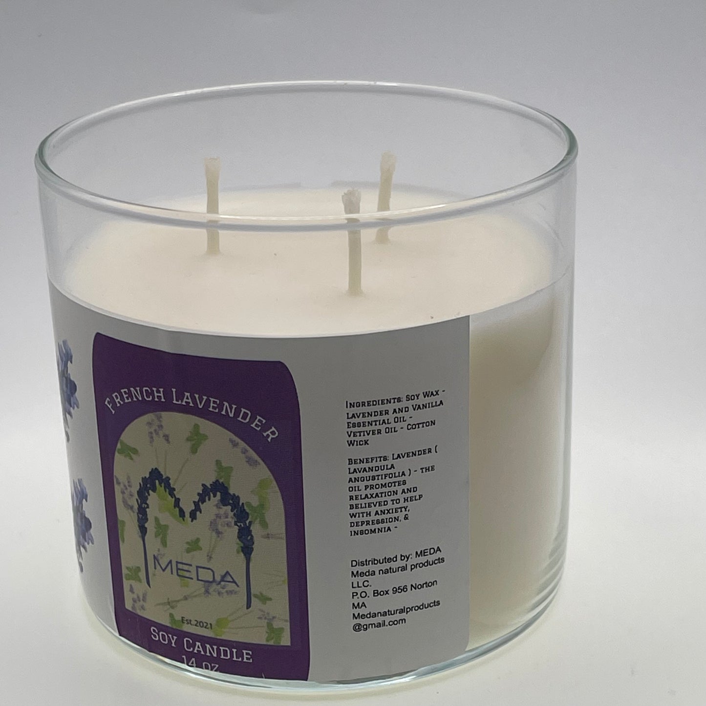 Large French lavender candle
